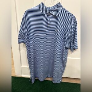 Rhoback - Blue and White Striped Men's Polo